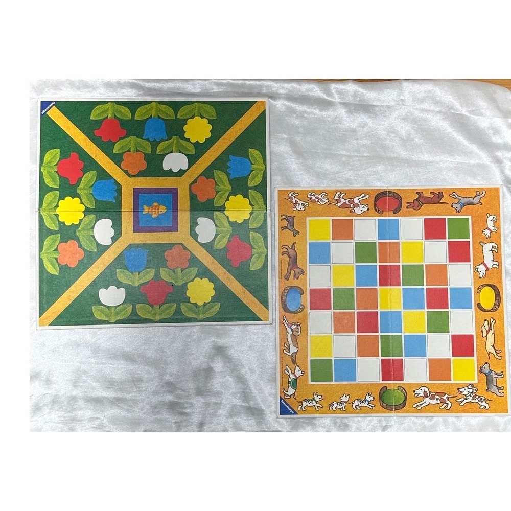Ravensburger Vintage Game Boards 1974 Double Sided Animal Flower Multi Excellent